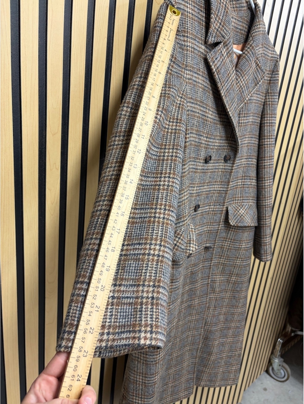 Pendleton Vintage Wool Plaid Double-Breasted Overcoat - Picture 5 of 7